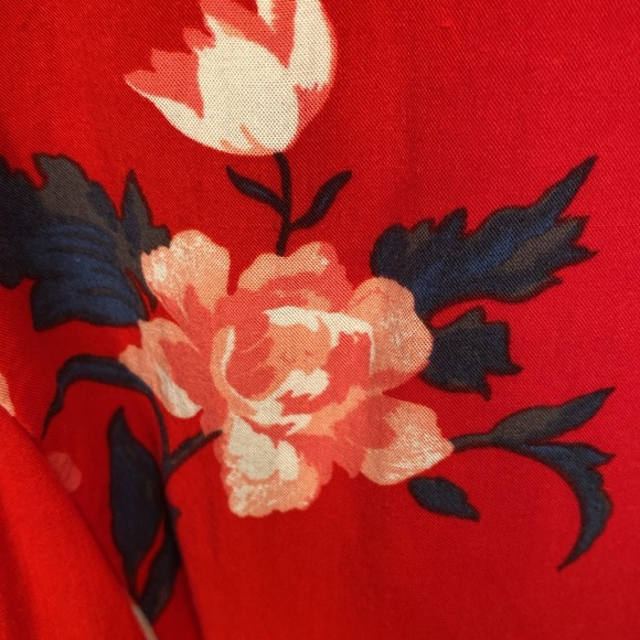 Old Navy a-line red floral dress - Picture 3 of 6